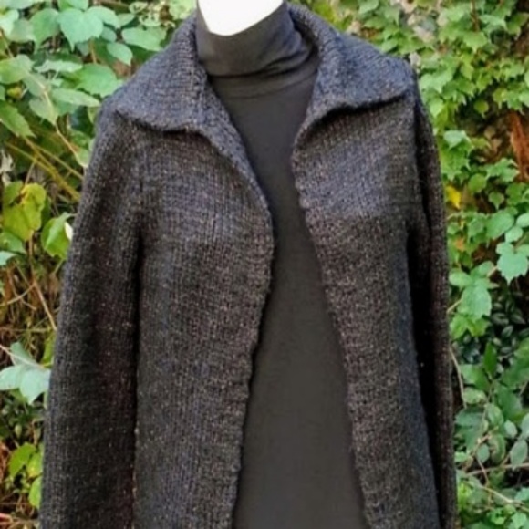 Express black open front Cardigan sweater w/copper metallic threads Medium - Picture 1 of 7